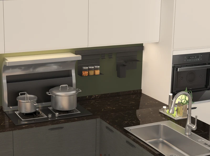 量身打造的設計讓整個廚房動線順暢