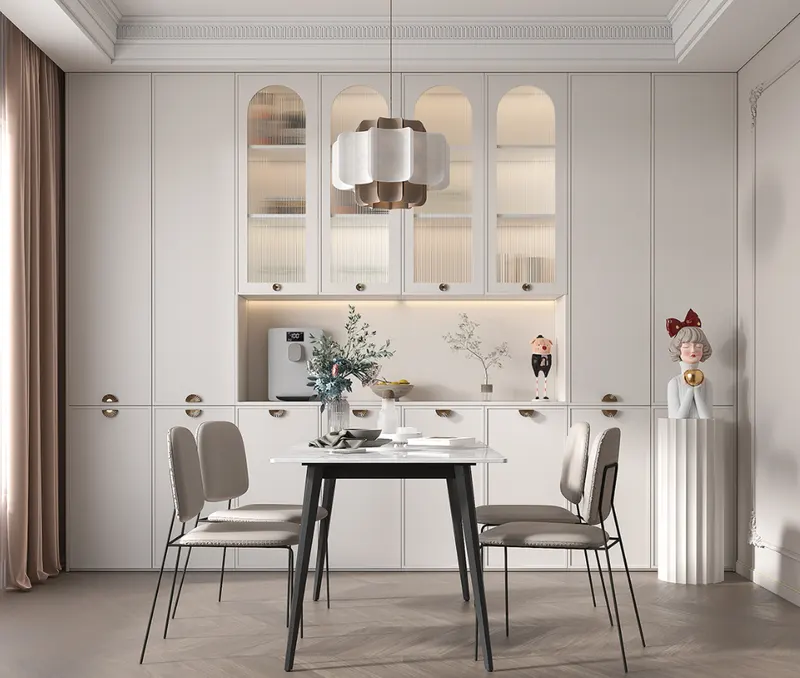 法式餐廳吊燈全景